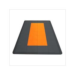 Swisstrax Diamondtrax Home Motorcycle Garage Floor Tile Mat (Jet Black / Tropical Orange)