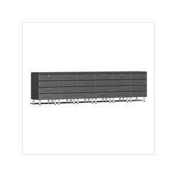 Ulti-MATE Garage Cabinets 8-Piece Garage Cabinet Kit with 2 Channeled Worktops in Graphite Grey Metallic