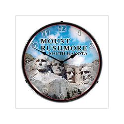Collectable Sign and Clock Mount Rushmore Backlit Wall Clock