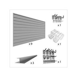 Proslat U-Turn Slatwall Wall Storage Bundle (Light Grey)