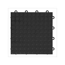 GearTile Coin Pattern 12 x 12-Inch Black Garage Floor Tile (24 Pack)