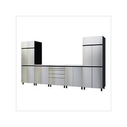 Contur Cabinet 12.5' Premium Stainless Steel Garage Cabinet System with Stainless Steel Tops