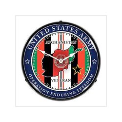 Collectable Sign and Clock Army Veteran Operation Enduring Freedom Backlit Wall Clock