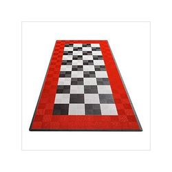 Swisstrax Ribtrax Pro One Car Garage Floor Tile Mat (Jet Black / Racing Red / Arctic White)
