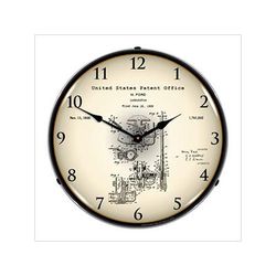 Collectable Sign and Clock 1928 Henry Ford Carburetor Patent Blueprint Backlit Wall Clock