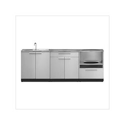 NewAge Outdoor Kitchens Stainless Steel 4-Piece Outdoor Kitchen Set with Countertops and Covers