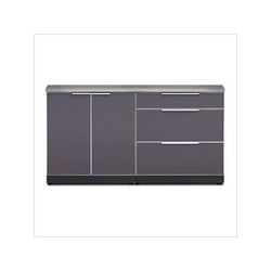 NewAge Outdoor Kitchens Aluminum Slate 3-Piece Outdoor Kitchen Set with Countertops and Covers