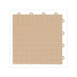 GearTile Coin Pattern 12 x 12-Inch Beige Garage Floor Tile (48 Pack)