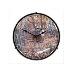 Collectable Sign and Clock Great Eight-Whitetail Deer Backlit Wall Clock