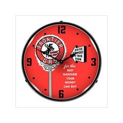 Collectable Sign and Clock Frontier Gas Backlit Wall Clock