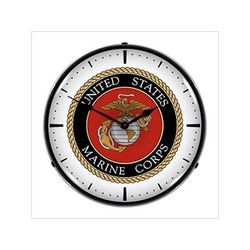 Collectable Sign and Clock US Marine Corps Backlit Wall Clock