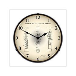 Collectable Sign and Clock 1920 Kavan Rotary Barber Pole Patent Blueprint Backlit Wall Clock