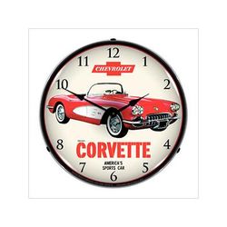 Collectable Sign and Clock 1959 Chevrolet Corvette Backlit Wall Clock