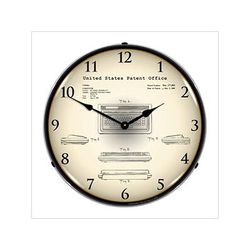 Collectable Sign and Clock 1982 Commodore 64 Computer Patent Blueprint Backlit Wall Clock