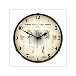 Collectable Sign and Clock 1904 Wagner Tattoo Device Patent Blueprint Backlit Wall Clock