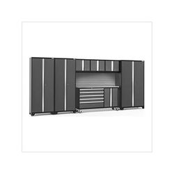 NewAge Garage Cabinets BOLD Grey 7-Piece Project Center Set with Stainless Top and Backsplash