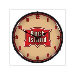 Collectable Sign and Clock Rock Island Railroad Backlit Wall Clock