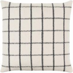Mairi 22" Square Cottage Ivory/Black Outdoor Throw Pillow - Boutique Rugs
