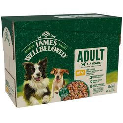 48x90g Lamb&Chicken with Rice Hypoallergenic Adult Pouches James Wellbeloved Wet Dog Food