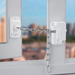 TEMU 1pc Safety Lock Window , Abs Material, Window Anti-fall Building, Suitable For Window Locks, Sliding Doors, Window Lock Buckles
