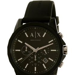 Armani Exchange Mens AX1326 Black Silicone Japanese Quartz Dress Watch - Black - ONE SIZE