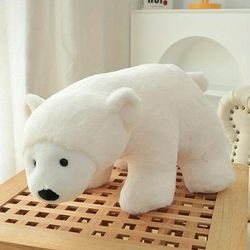 TEMU 10.24in Cute Polar Bear Plush Doll Soft Animal Plush Toys Stuffed Bear Toy Anime Doll For Children Birthday Gift Christmas Gifts