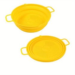 Air Fried Pan Silicone Air Fryers Pot Foldable Reuseable Easy Cleaning High Temperature Baking Sheet Kitchen Gadgets