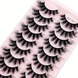 10 Pairs 3d Mink Lashes Natural Thick False Eyelashes Dramatic Volume Wispy Fake Eyelash Extension