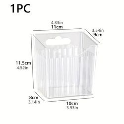 1pc Bathroom Toothbrush Toothpaste Storage Rack, Wall Mounted Storage Box, Sink Razor Storage Tube, Multifunction Storage Basket For Bathroom, Bathroom Accessories