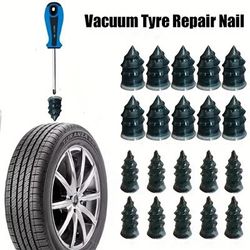 20pcs Vacuum Tyre Repair Set Nail Kits For Wheels Car Motorcycle Scooter Rubber Tubeless Tire Repair Tool Glue Free Repair Tire Nail