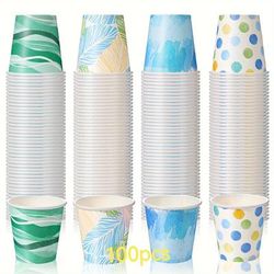 100/200/300/600pcs 3 Oz Paper Cups, Disposable Bathroom Cups, Blue & Green Small Mouthwash Cups, Espresso Cups, Disposable Drinking Cups For Party, Picnic, Bbq, Travel, And Event