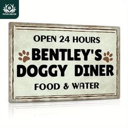 1pc [customized] Personalized Dog Sign, Gifts For Dog Lovers, 12x8 Inches Metal Sign