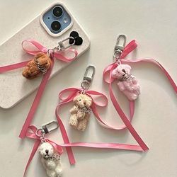 Sweet And Cool Y2k Mini Bear Butterfly Bow Phone Chain Keychain Bag Pendant