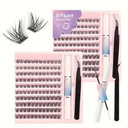 Diy Lash Extension Kit 120pc Lash Clusters C Curling Eyelash Extension Kit Wispy Individual Lashes Kit With And Seal And Lash Extension Tweezers For Eyelash Extension