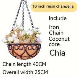 1 Pack, Hanging Flowerpot Resin Basket Hanging Flowerpot Hanging Flowerpot Hanging Orchids Flowerpot Hanging Green Flower Pot Creative Meaty Round Large Coconut Palm Basket Flowerpot