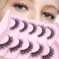 Spring Lashes New 10 Pairs 3d Fluffy Soft Wispy Volume Natural Long False Eyelashes Faux Mink Lashes Reusable Eyelashes Makeup For Vacation