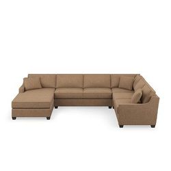 Addison Upholstered Sectional Collection - Pre-Configured, Left Arm Facing 4 Piece Sectional, Left Arm Facing 4 Piece Sectional/Luxe Crossweave Flax - Grandin Road