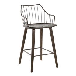 Winston Counter Stool by Lumisource in Dark Walnut Brown