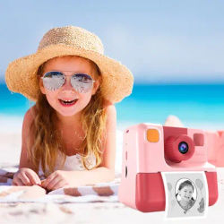 Fotocamera per bambini con stampa istantanea con 3 rotoli di carta da stampa fotocamera digitale con