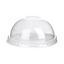 Eco Products EP-DLCC-NH GreenStripe Dome Lid for 9 to 24 oz Cold Cups - Without Hole, PLA, Clear