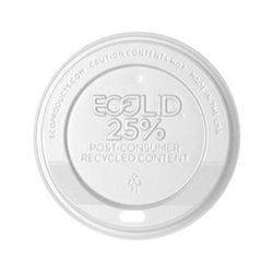 Eco Products EP-HL8-WR BlueStripe EcoLid Flat Lid for 8 oz Hot Cups - Polystyrene, White, Case of 1000