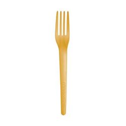 Eco Products EP-S017Y 7" Plantware Disposable Fork - PLA, Yellow