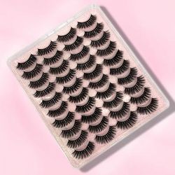 20 Pairs Natural Long 3d Faux Mink False Eyelashes Fake Lashes Makeup Kit Mink Lashes Extension Eye Lashes Short Eyelashes