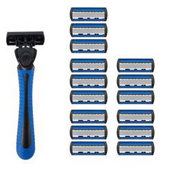 TEMU Men's Manual Shaver, 6-layers Blades Razor, Facial Hair Removal Tools, Safety Shaver