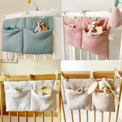 Organisateur de berceau de bébé, sac de rangement de lit polyvalent, 2 poches, organisateur de