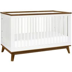 Babyletto Scoot 3-in-1 Convertible Crib w/Toddler Bed Conversion Kit - White / Natural Walnut