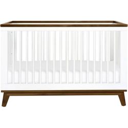 Babyletto Scoot 3-in-1 Convertible Crib w/Toddler Bed Conversion Kit - White / Natural Walnut