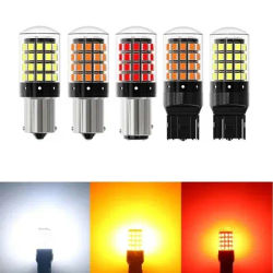 2 pz 1156 BA15S P21W BAU15S PY21W 7440 W21W P21/5W 1157 BAY15D 7443 lampadine a LED bianche 54smd