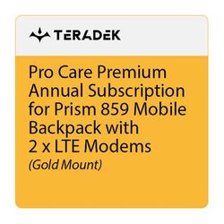 Teradek Pro Care Premium Annual Subscription for Prism 859 Mobile Backpack with 2 x SLAP-10-2859-G2L