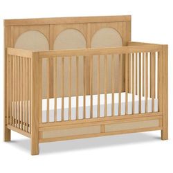 Namesake Eloise 4-in-1 Convertible Crib - Honey and Performance Sand Eco-Weave